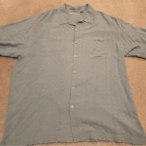 Original Island Sport Silk Mens XL Casual Light Blue Button-Down Shirt